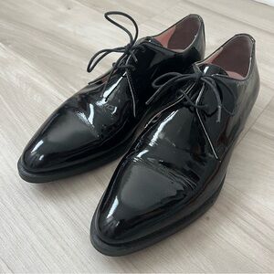 Everlane Black Oxfords in Black Patent Italian Leather